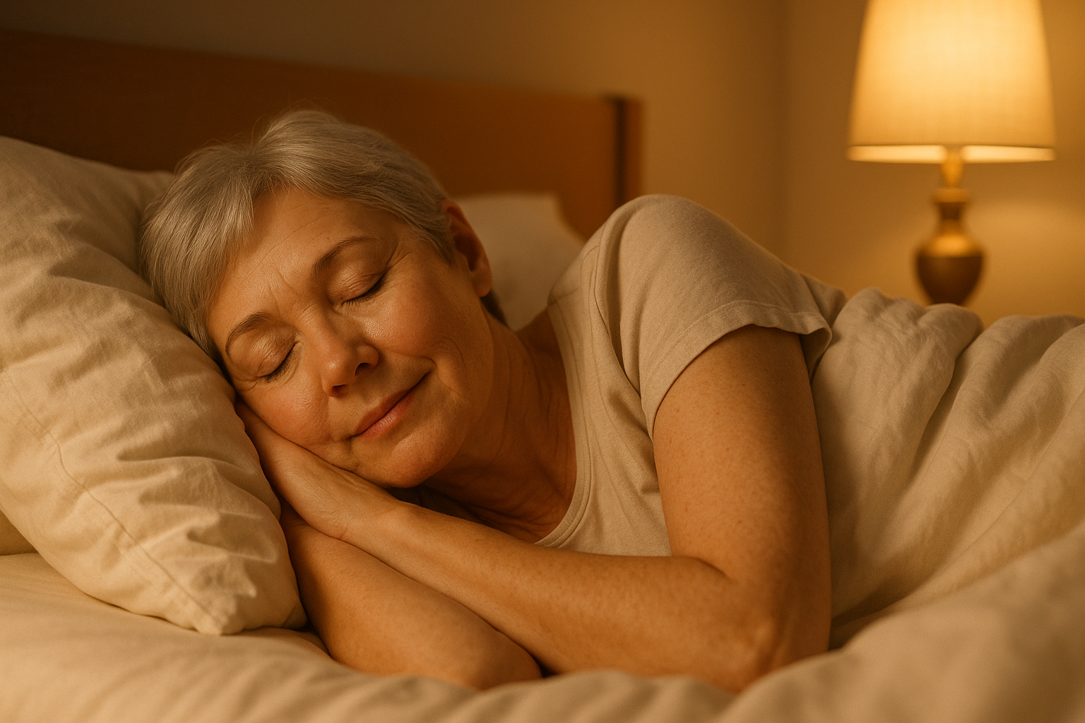 Woman sleeping peacefully through the night